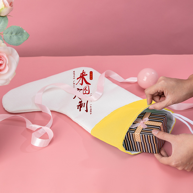 xqds0078a2 personalizado pascua decoraciones festivas dulces bolsas de regalo de Santa Claus bolsas de regalo calcetines de Navidad