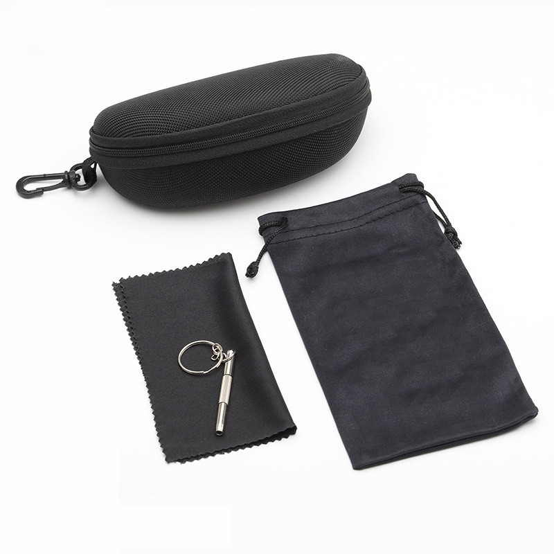 New glasses case full set of earth cover leather handmade anti-pressure universal glasses cloth screwdriver polarized test card