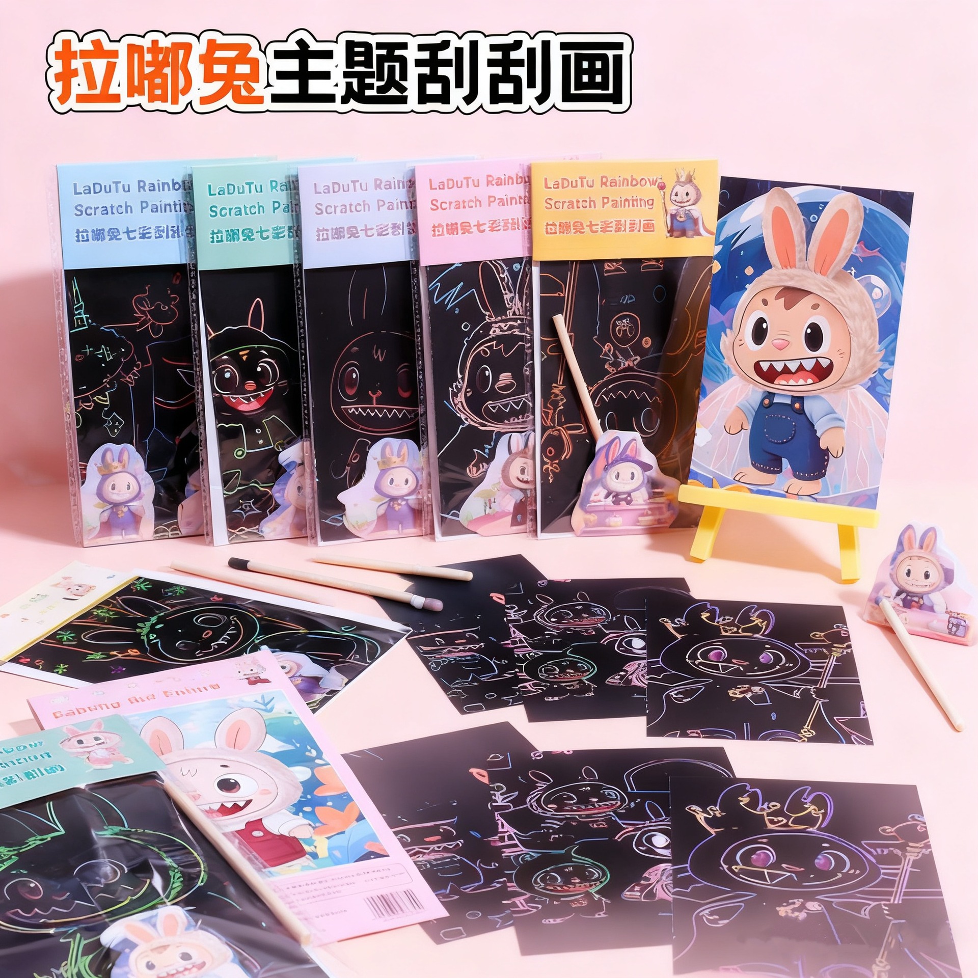 Cartoon Decompression Scratch-Off Painting for Students and Kidsren DIY Handmade Scratch-Off Painting Book Toys Graffiti Scratch-Off Props Small Gifts