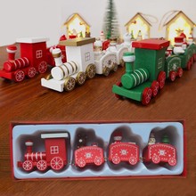 圣诞节礼物小孩小火车拖车圣诞老人平安夜礼品盒儿童手工玩具批发