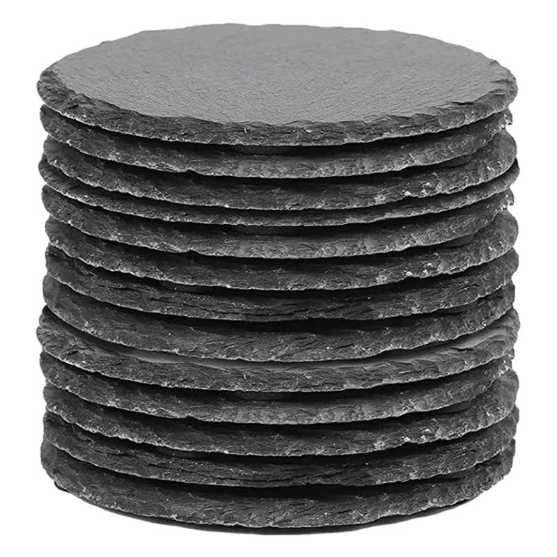 Оптовая продажа природных рок каботажное судно японский стиль круглый шифер каботажное судно изоляция мат бар виски шифер каботажное судно костюм