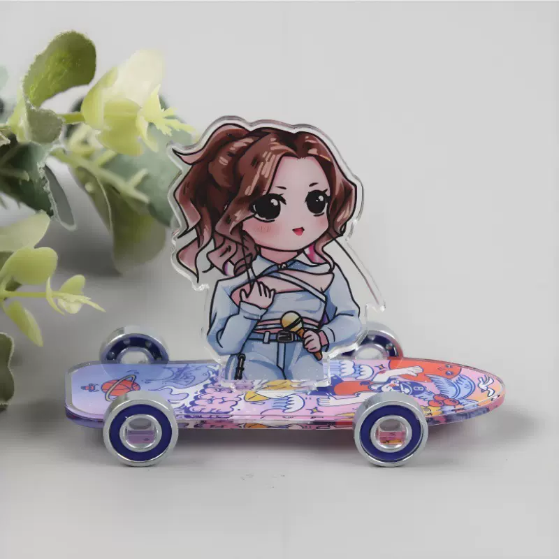 亚克力明星动漫立牌摆件二次元周边演唱会卡通滑板车把玩摆件定做