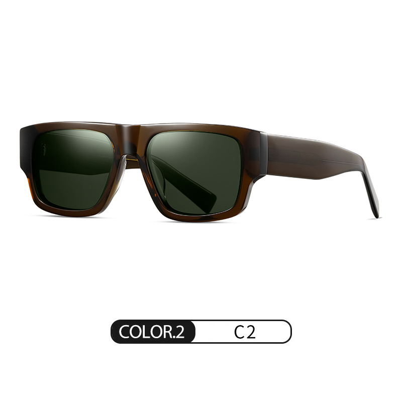 Nuevas gafas de sol polarizadas S32126 Gafas de sol de hombre con marco de hoja de moda Gafas de sol hechas a mano de acetato