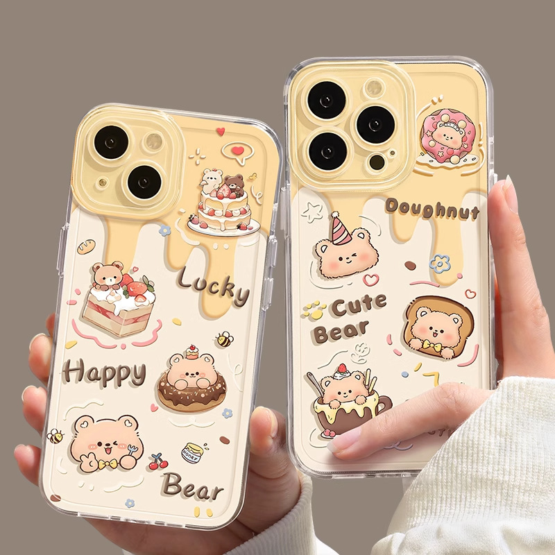 Cake Bear Apple 17Pro Phone Case New Model Iphone15Pro Transparent 14Plus Couple 13 Cute 12 Cake Bear Apple 17Pro Phone Case New Model Iphone15Pro Transparent 14Plus Couple 13 Cute 12