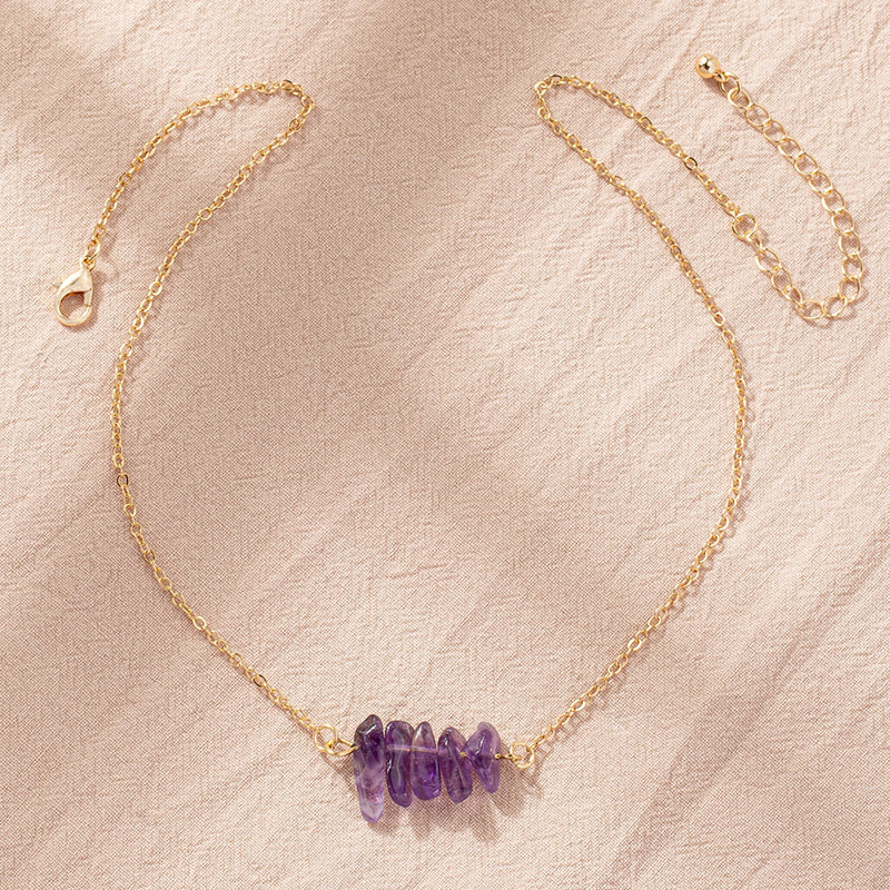 Bohemian Retro Style Irregular Natural Crystal Gravel pendant Necklace