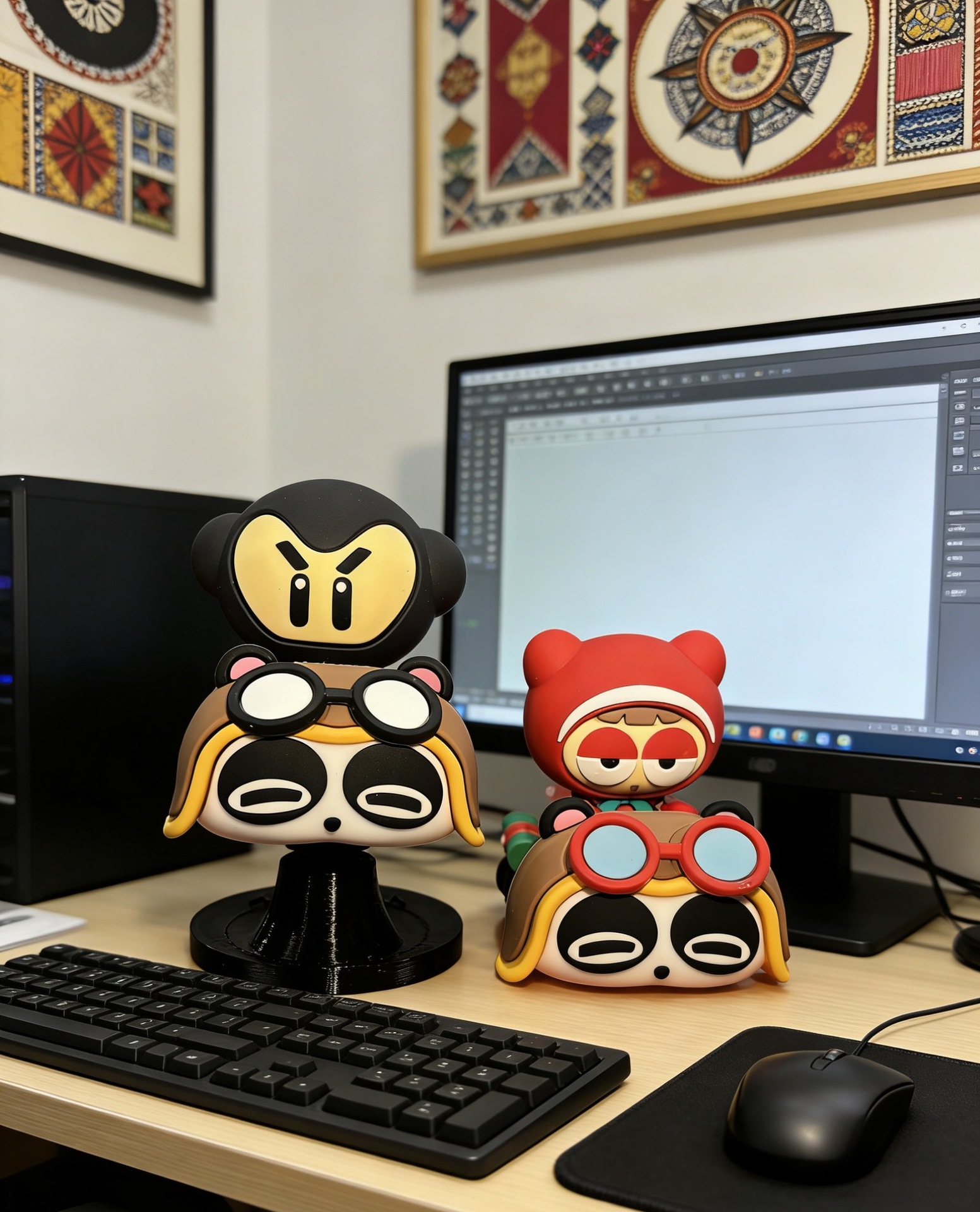 In-Stock New Retro Racing Kart Panda G3 Car Interior Decoration Rotating Ornament for Car Dashboard