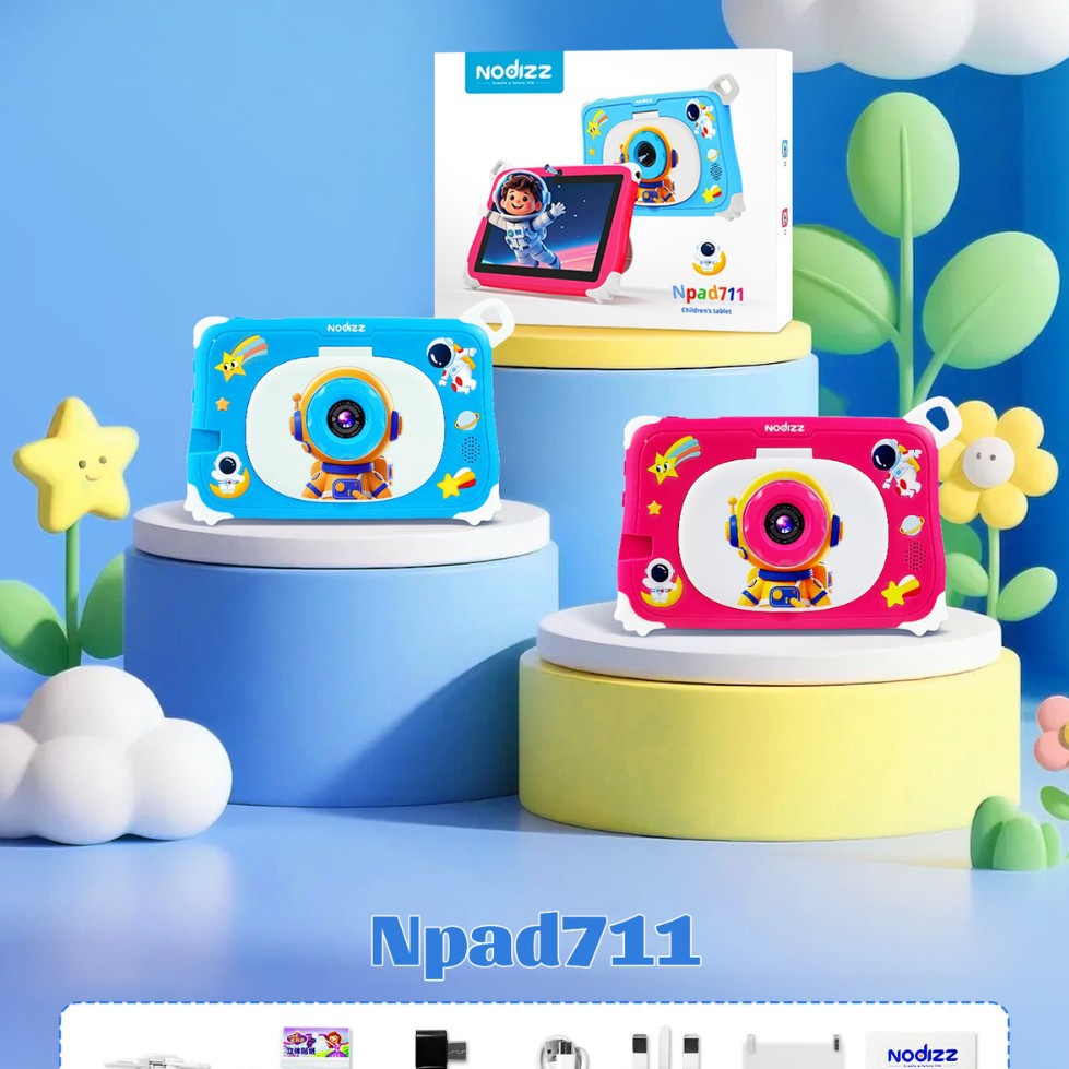 Cross-Border Supply of Npad711 Kidsren's Tablet Computer Dual Camera Early Education Learning Machine Astronaut Foreign Trade Wholesale