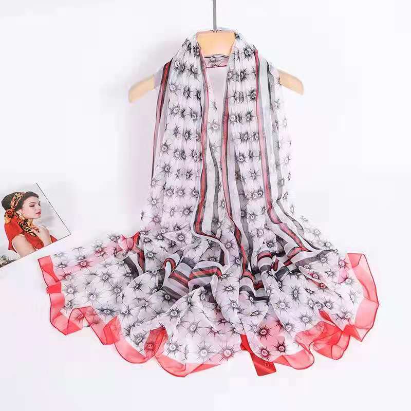 New imitation silk Yourou yarn scarf 140*190 Korean version of Joker decorative scarf long sunscreen beach towel shawl