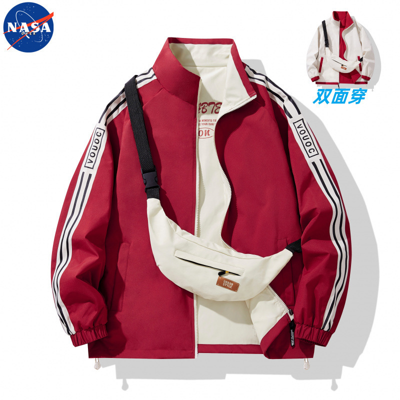 NASA Joint Spring Collar Jacket Boys Coat 2025 New Loose Simple Couple Teenage Upper Clothes NASA Joint Spring Collar Jacket Boys Coat 2025 New Loose Simple Couple Teenage Upper Clothes