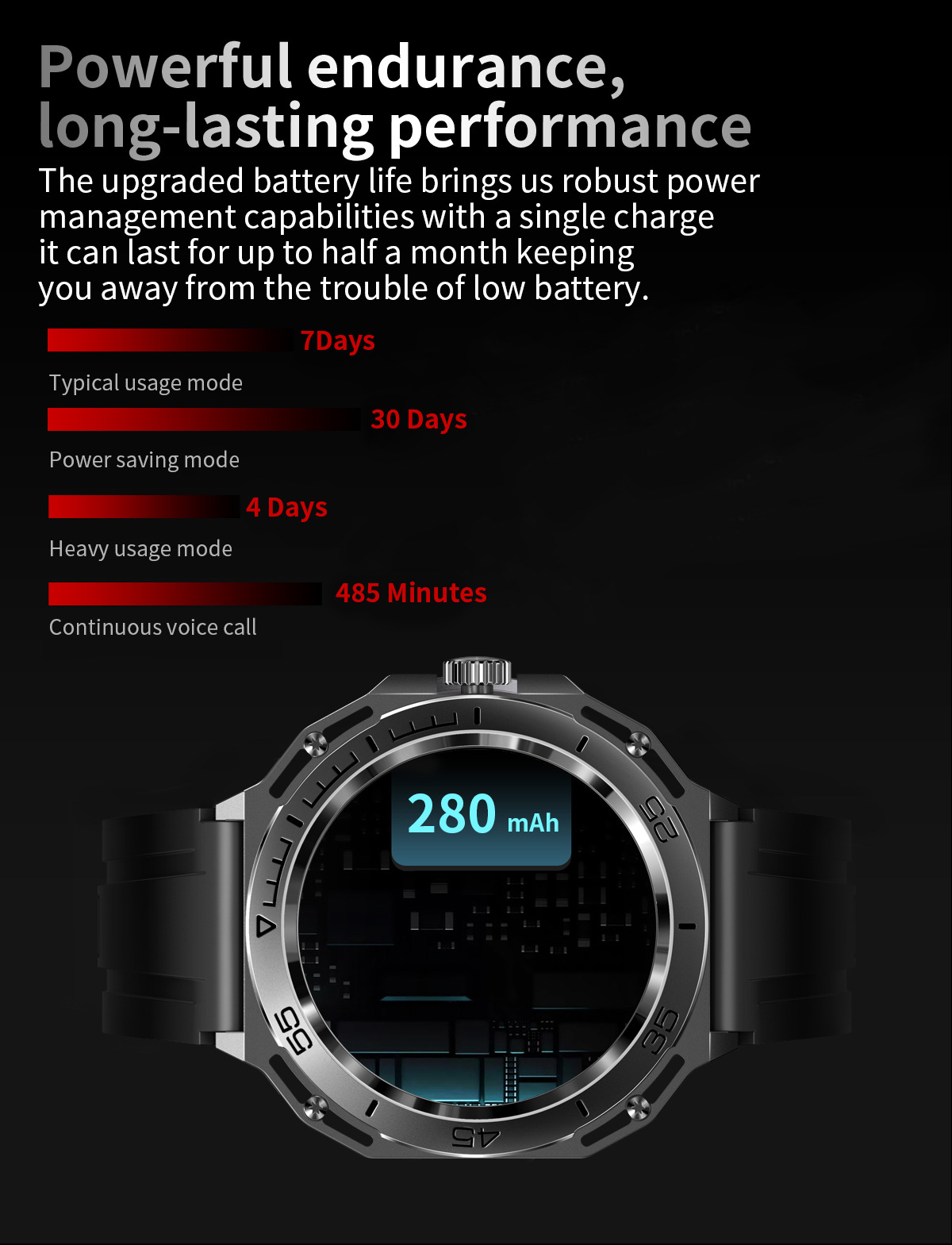 NX18 Smart Watch 1,39 tum Bluetooth ringer hjärtfrekvens blod_voghion.com