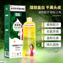 泡一本黒染毛剤一洗色2022流行色栗茶色茶色黒色金茶色染毛クリーム