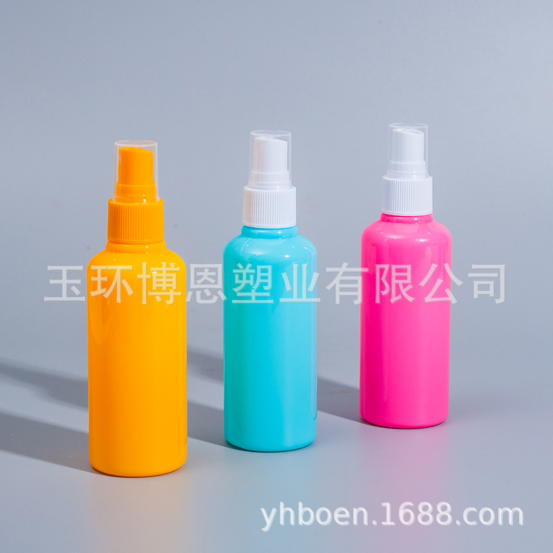 厂家供应 100ml乳液瓶 粉泵瓶 PET材质塑料瓶  化妆品液体分装瓶