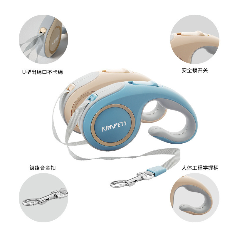 New cross-border simple pet 3-meter traction rope automatic retractable dog tractor daily dog ​​walking leash