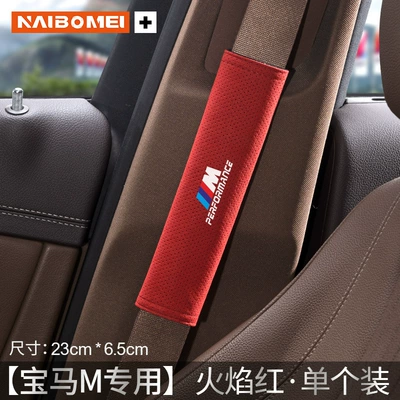 3 Series 5 Series 1 Series: Seat belt shoulder pad - bmw-m-white-label-23cm-suede-flame-red-shoulder-cover-single-pack