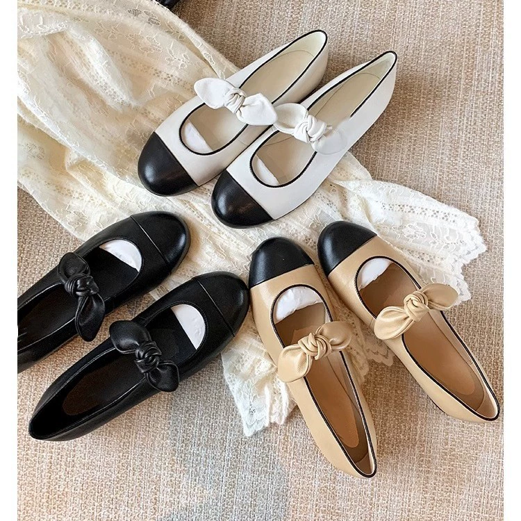 Пятно! Инь Инь та же модель принцессы Нини Xiao Xiangfeng круглые банты балетные туфли женские туфли Мэри Джейн