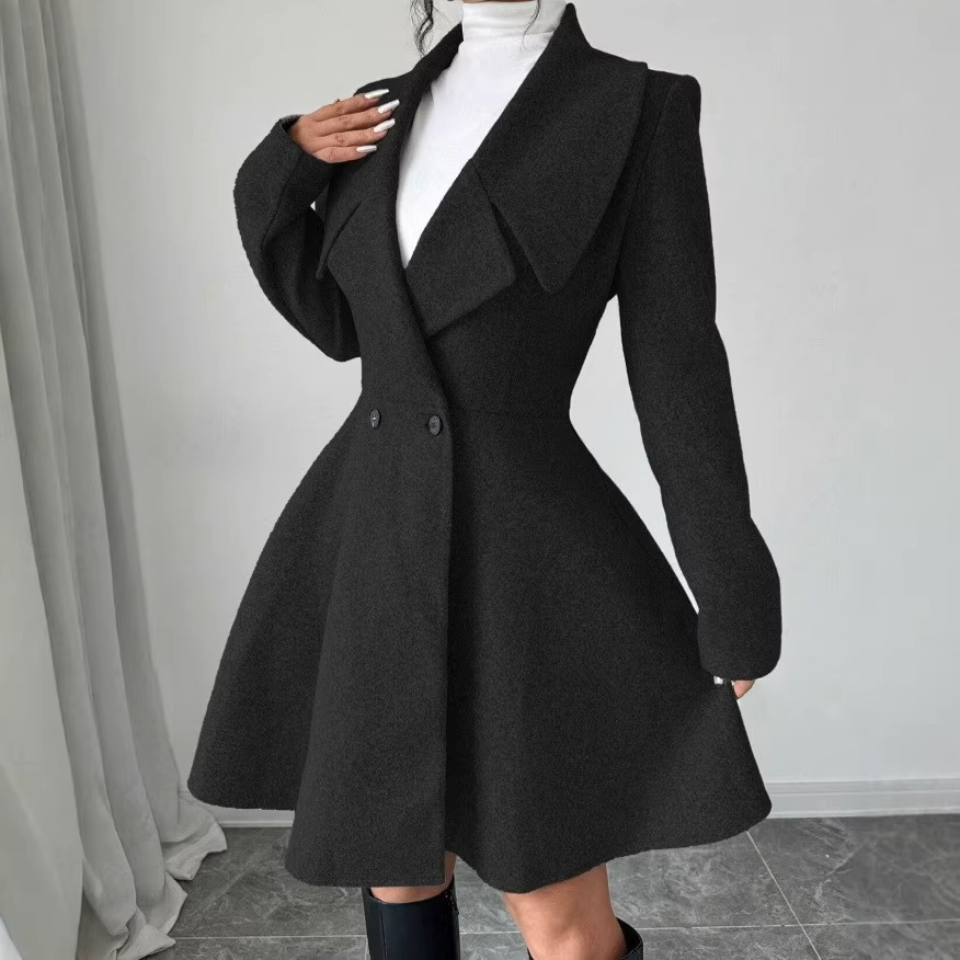 Women's Woolen Coat 2025 Autumn/Winter European and American Fashion New Style Fashionable Lapel Textured Woolen Jacket for Women