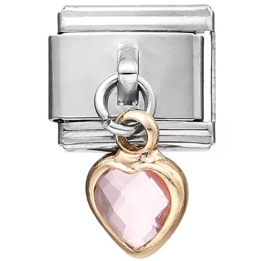 AliExpress Venta caliente DIY9mm módulo pulsera amor corazón doble melocotón corazón joya serie de costura de acero inoxidable pulsera de una sola pieza