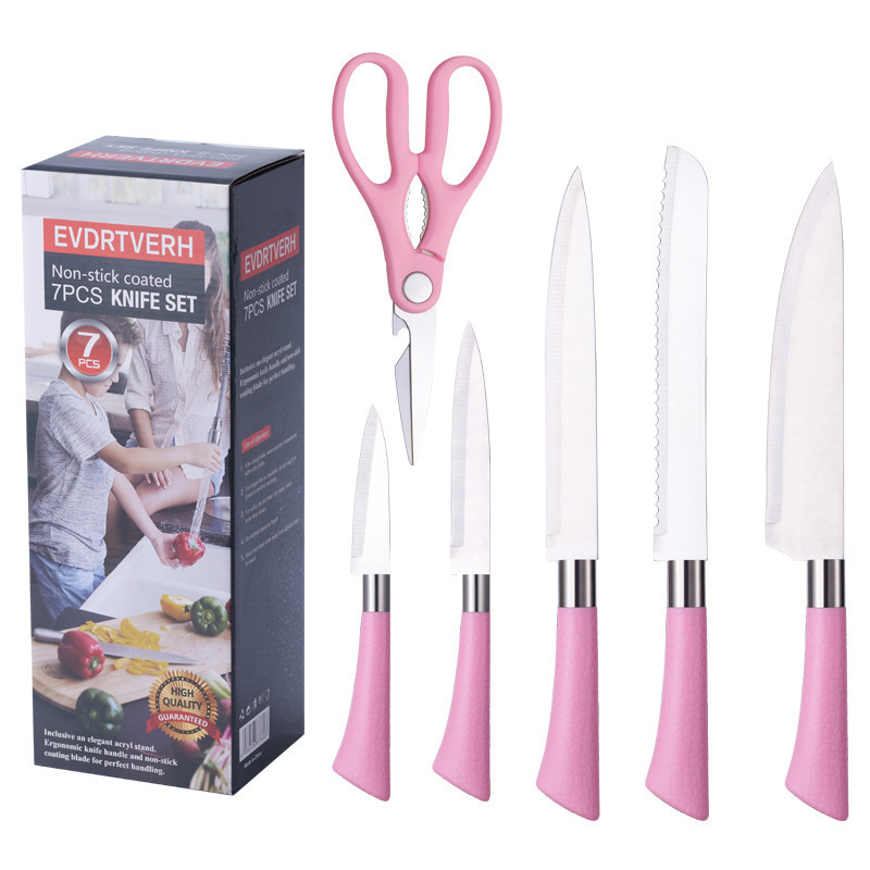 Juego de 7 piezas con mango de anillo de acero (incluido el asiento rosa)