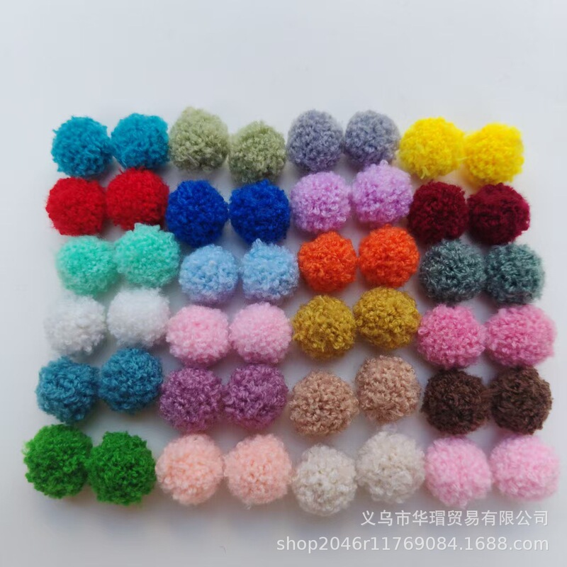Colorful Teddy Fur Balls 2cm Lamb Wool Fur Balls DIY Hair Accessory Earring Supplies Plush Balls for Croc Shoe Decoration