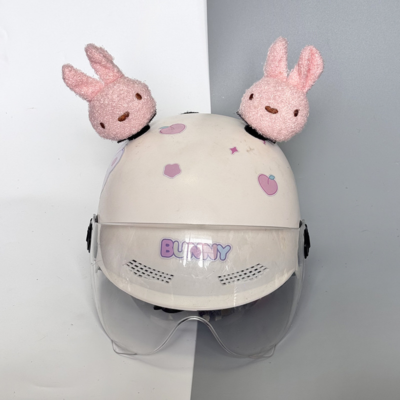 Helmet Decoration Bear Doll, Rabbit Ears, Motorcycle Helmet