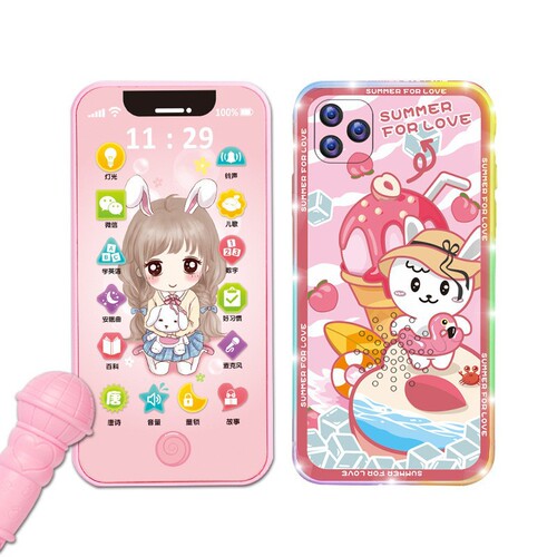 New educational early education machine, children's touch screen mobile phone, smart toy, baby enlightenment music, piggy phone, chewable