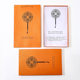 Small batch long round fan gift box orange empty box set can be customized round fan gift box spot wholesale