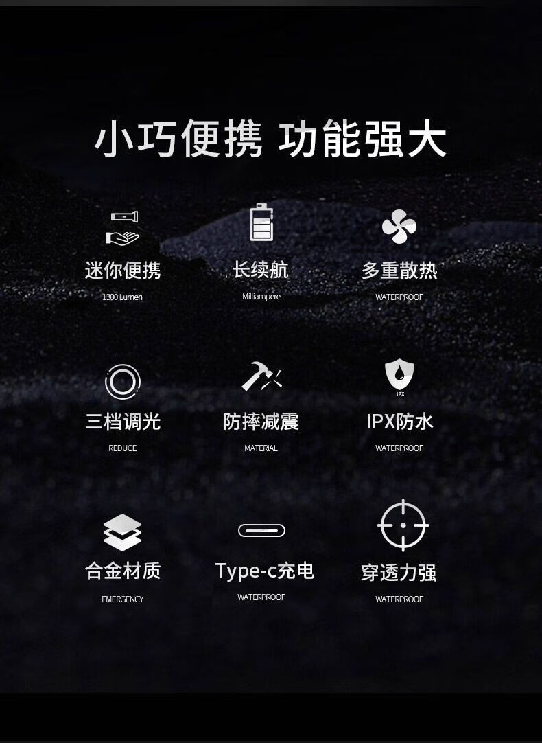 Shenyu Mini Flashlight, High-Brightness, Long-Range, Outdoor, Household, Portable, Student, Elderly, Lighting Lamp, Rechargeable Led
