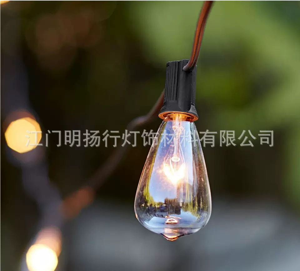 跨境美规爱迪生25灯ST38钨丝圣诞灯串复古庭院花园派对节日装饰