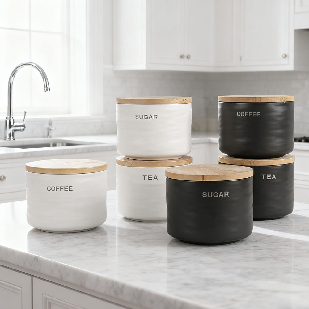 Manufacturer Wholesale Ceramic Sealed Jar Storage Jar Home Hotel Nordic American Style Coffee Jar Tea Jar with Lid