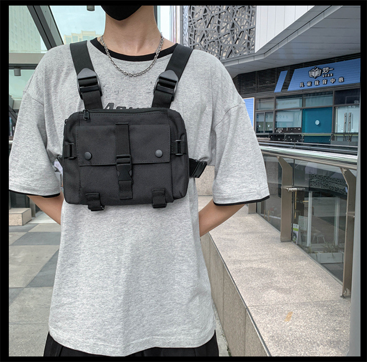 2021 New Work Clothes Vest Jacket Backpack Street Hip-hop Personality Trend Mechanical Style Tactical Hip Hop Chest Bag For Women display picture 7