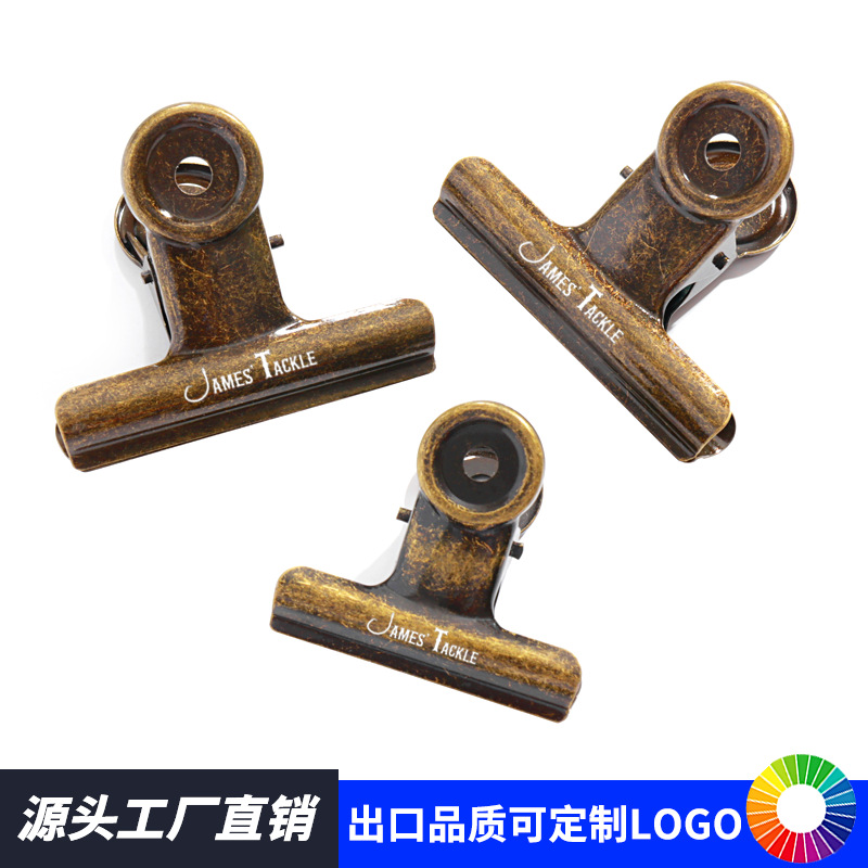 跨境热销金属夹子青古铜圆形夹复古票据夹画板大号铁夹子工厂批发