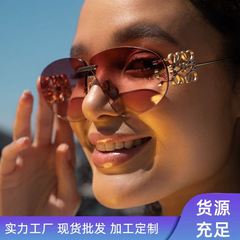 ファッショナブルなホットガールドライビングサングラス女性のトレンディなメタルスモールフレグランスレディースサングラスラージフレームヨーロッパとアメリカ