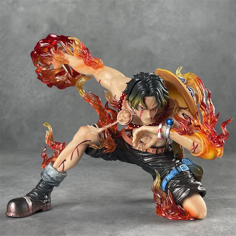 Коллекционная фигура (PT Yandi) Ace "Fire Fist" Боевая поврежденная смоляная статуя, 17 см поза