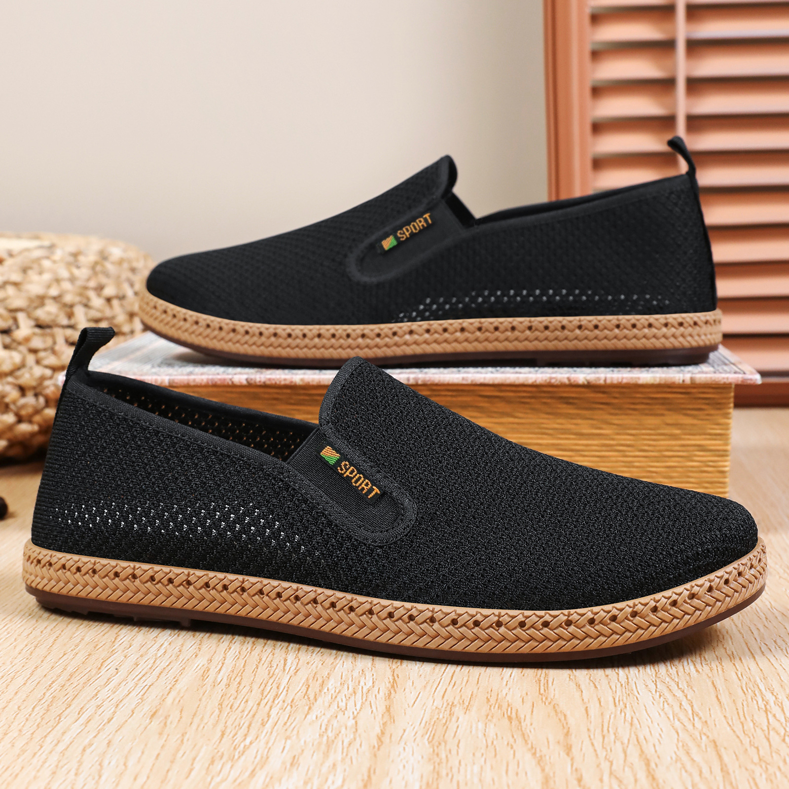 Zapatos de hombre casuales viejos zapatos de tela de Beijing, zapatos de tela de malla de 18 zapatos de tela suave no cansados, zapatos de padres ligeros, zapatos de ancianos