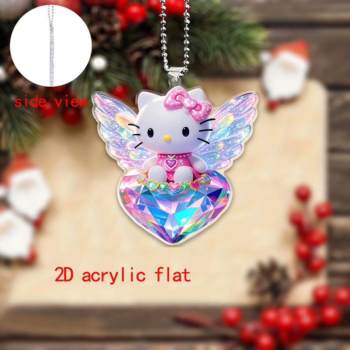 Crystal Love Acrílico Adornos Adecuado para espejos retrovisores Adornos de moda para automóviles Colgante de mochila Accesorios de llavero image 5