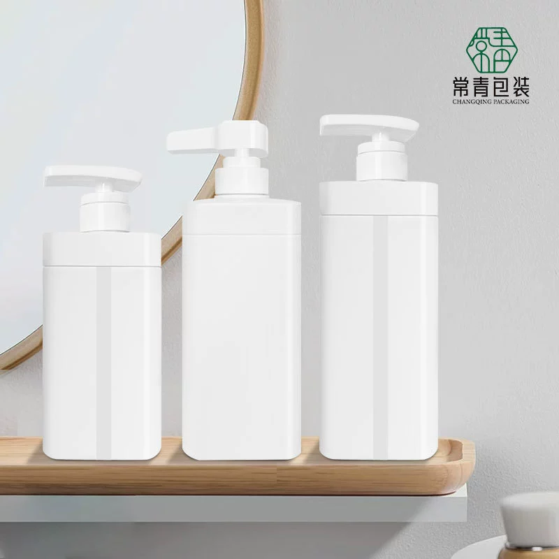 Подгонянный квадрат HDPE мыть и защищать пресс Лосьон бутылка визуальный уровень жидкости линии высококачественный отель шампунь гель для душа бутылка