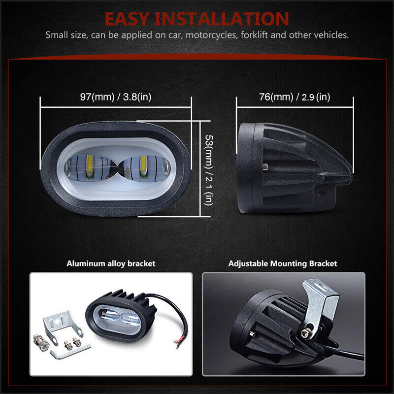 Transfronterizos de dos ojos de gran ratón automóvil LED luz de motocicleta 6D 20W luz de trabajo externa image 5