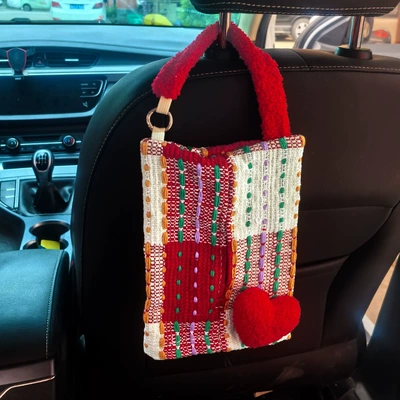 Tissue Box, Car Tissue Hanging – Car tissue box/set - red-love-paper-towel-hanging-bag
