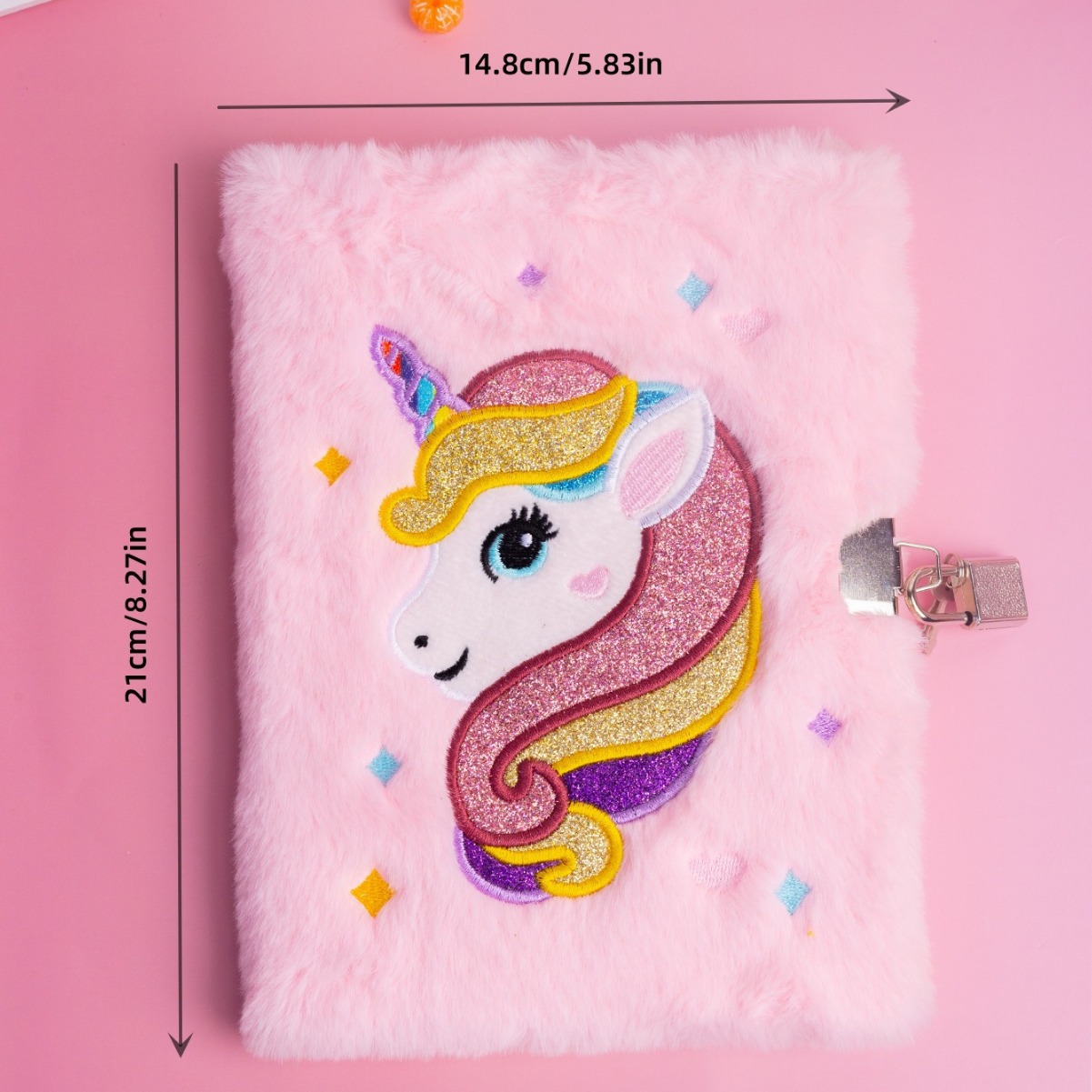 Polvo puro unicornio cuaderno de peluche estudiantes de primaria con bloqueo cuaderno de escritura adorable regalo para niños