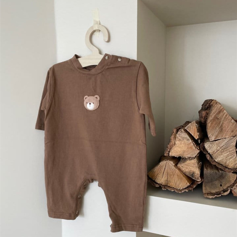 Bebé mono estilo coreano ropa de primavera y otoño oso mameluco bebé otoño ropa bebé vaina manga larga mameluco