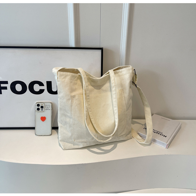 New Korean-style simple large-capacity handbag, casual corduroy single-shoulder bag, versatile travel light crossbody bag wholesale undefined