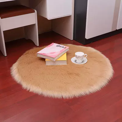 Car Carpet | Decorative Carpet - light-brown-diameter-30cm-round
