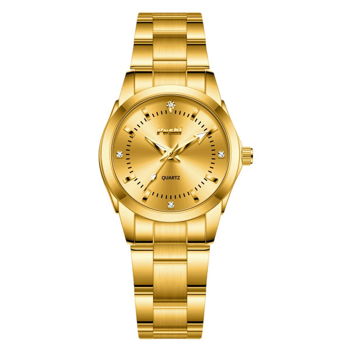 Una pieza de envío POSHI Watch Diamond Impermeable Luminoso Moda Simple Cinturón de acero Cuarzo Reloj para mujer Reloj para mujer