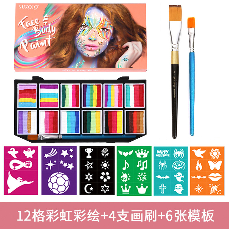 Nu-Chang transfronterizo 12 colores crema de pintura acuosa cuerpo humano pintura de pintura DIY pigmento sólido arco iris fácil de limpiar