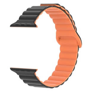 Suitable for iwatchS10 Apple Watch Strap Double Color Silicone Magnetic Loop Wear Buckle applewatchS9 Watch Strap