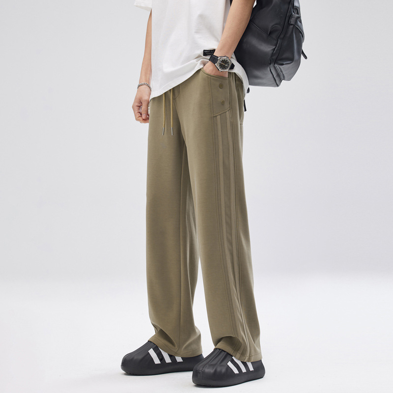 2024 New Yassel Ice Silk Straight-Leg Sports Casual Pants Men's Loose Dosing All-Match Pants Casual Pants Men 2024 New Yassel Ice Silk Straight-Leg Sports Casual Pants Men's Loose Dosing All-Match Pants Casual Pants Men