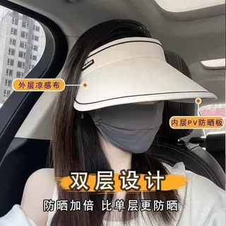 夏季新款遮阳帽防晒女发箍大帽檐帽子户外超百搭防紫外线太阳帽