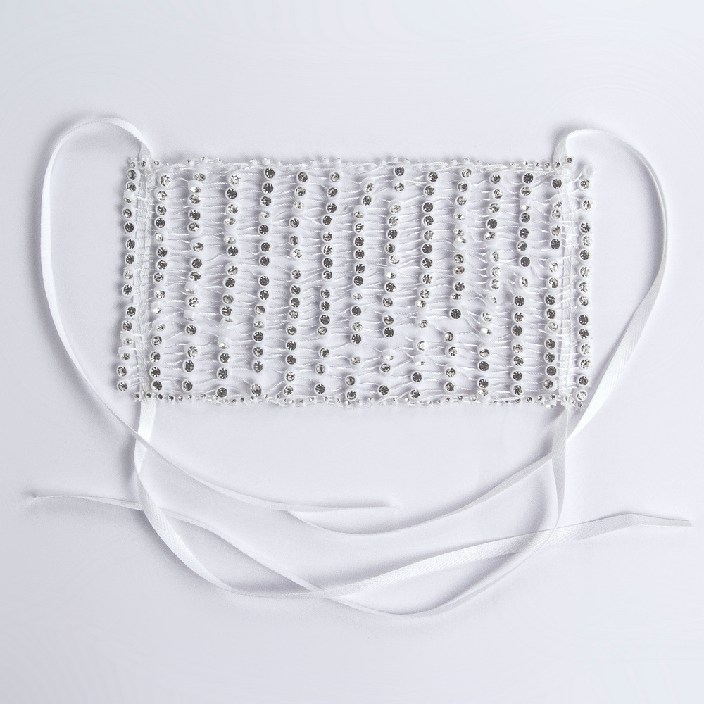 Rhinestone flash earhook lace-up Reticulated mouth mask NSYML132258