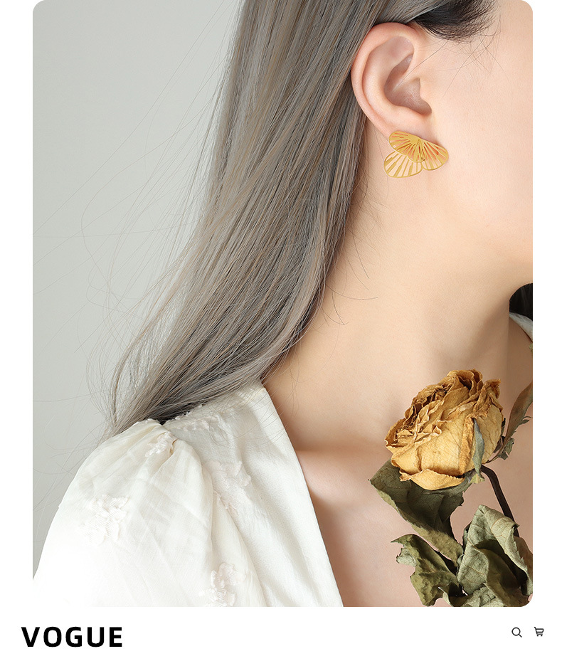 Fashion Butterfly Titanium Steel Ear Studs Stainless Steel Earrings