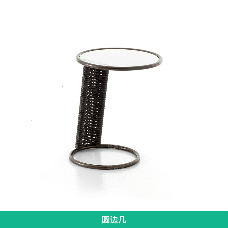 Sofá de ratán para exteriores, muebles de patio, juego de mesa de café y sofá de ratán impermeable y resistente al sol para jardín al aire libre de villa